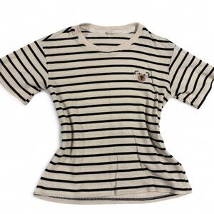 Striped T-Shirt with Bear Patch